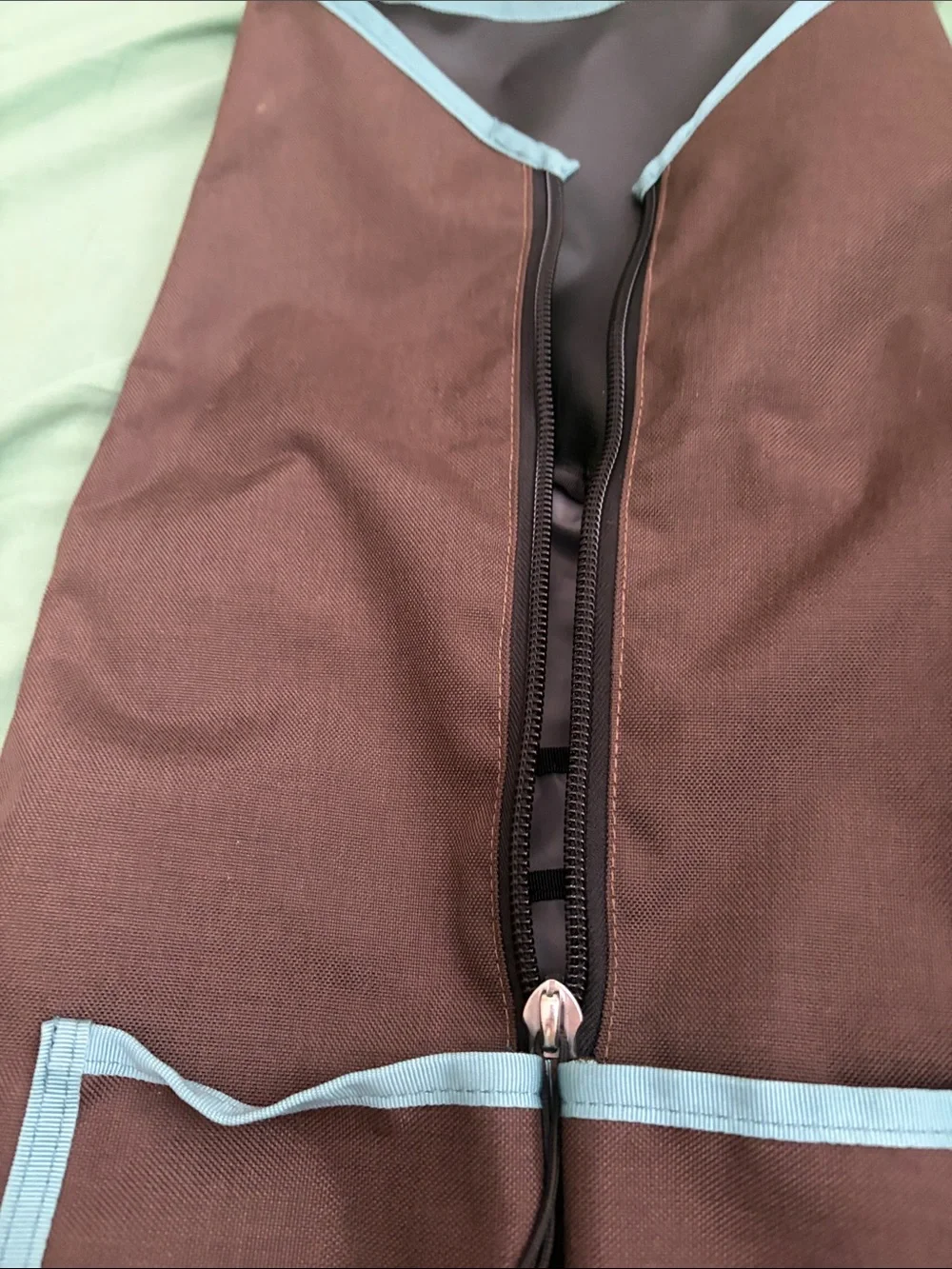 CHROME Brown Backpack with Light Blue Trim
